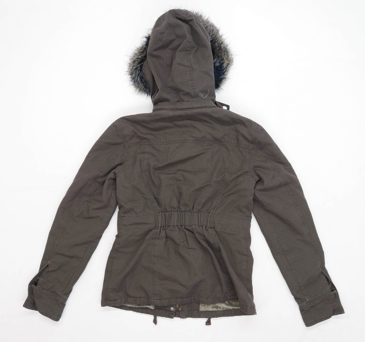 Joe Browns Womens Size 8 Cotton Blend Brown Hooded Coat