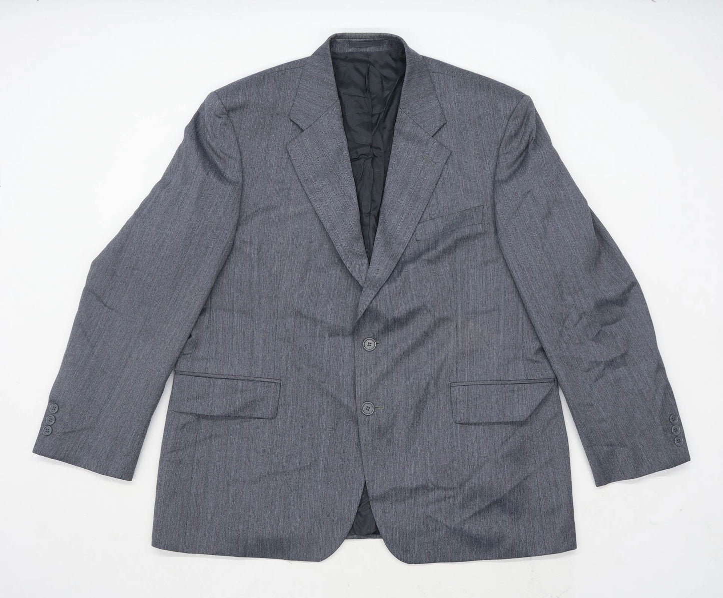 Daniel Drescott Mens Wool Blend Striped Grey Suit Jacket 44 Chest (Short)