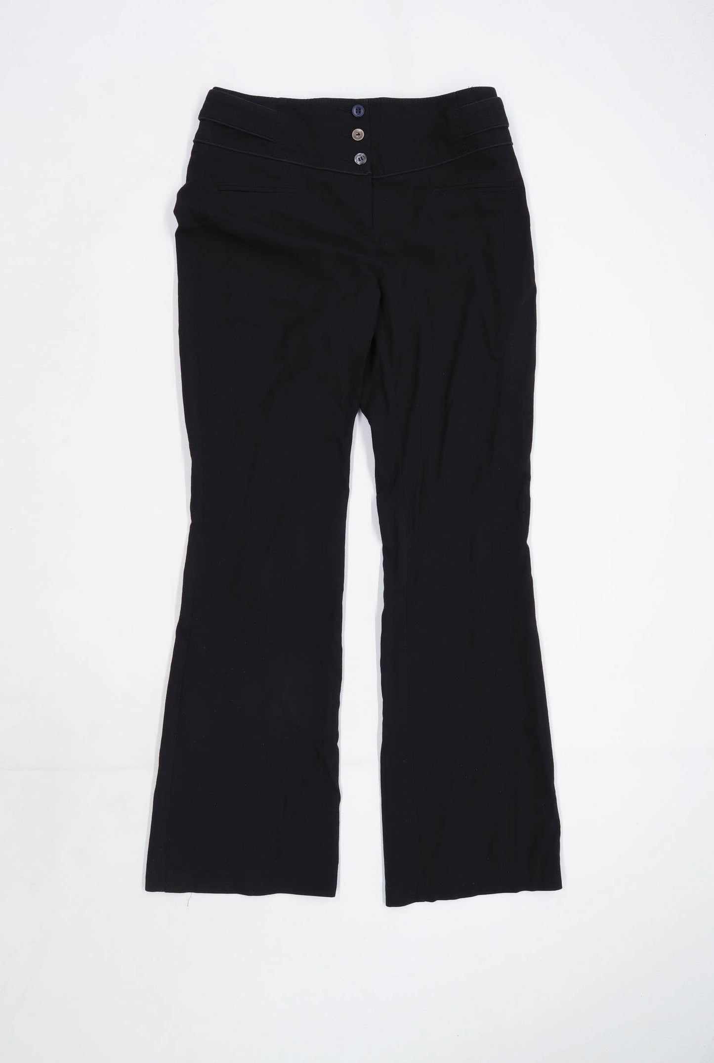 Womens Spirit Blue Linen Blend Trousers Size 18/L31