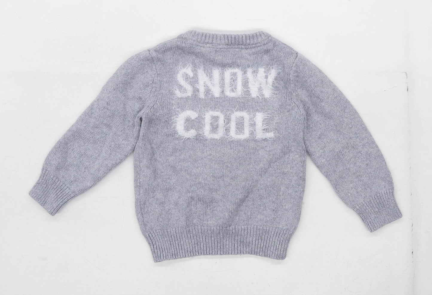 Next Boys Grey Snowman Jumper Age 2-3 Years