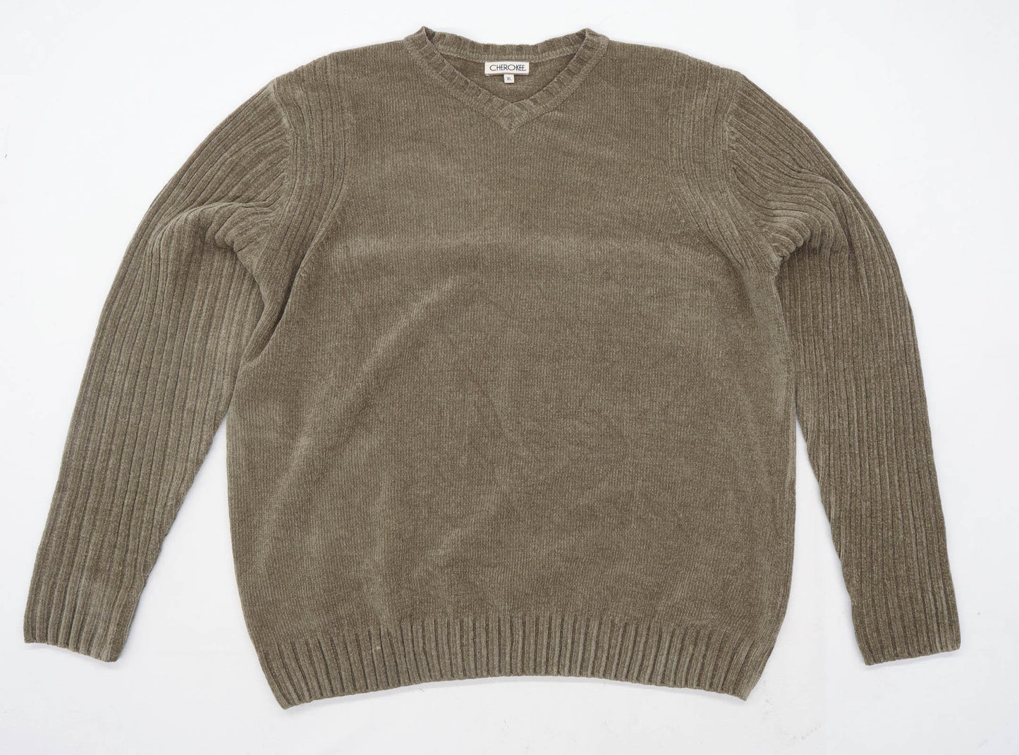 Cherokee Mens Size XL Beige V-Neck Fleece
