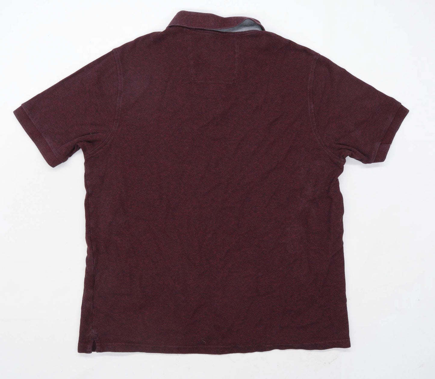 Marks & Spencer Mens Size L Cotton Burgundy Polo Shirt