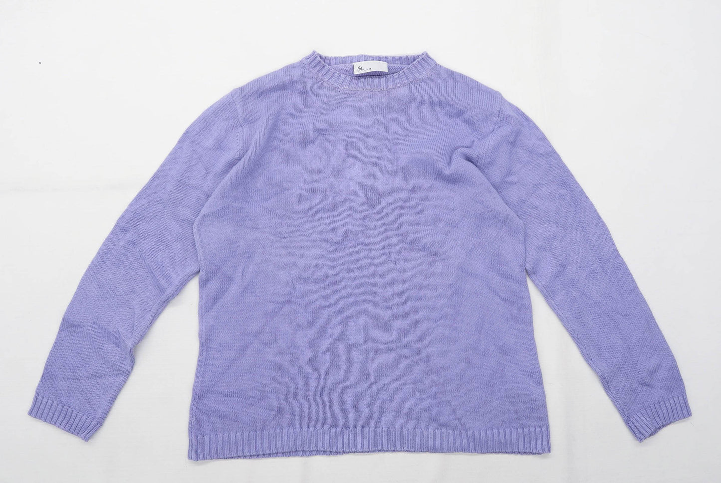 BHS Womens Size 14 Cotton Blend Purple Jumper (Regular)