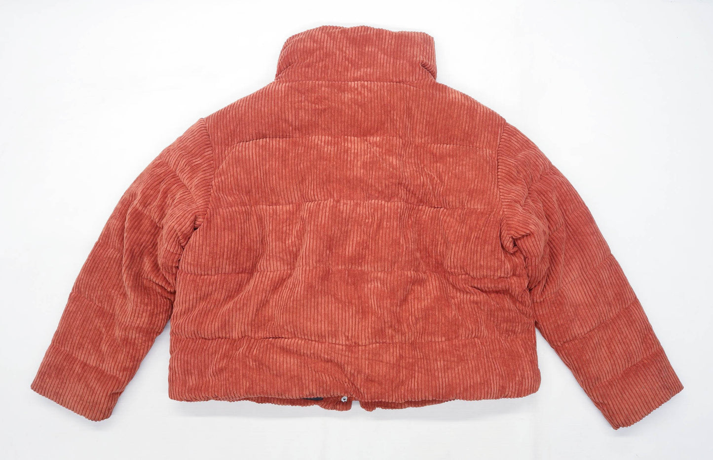 Primark Womens Size XL Corduroy Orange Puffer Jacket