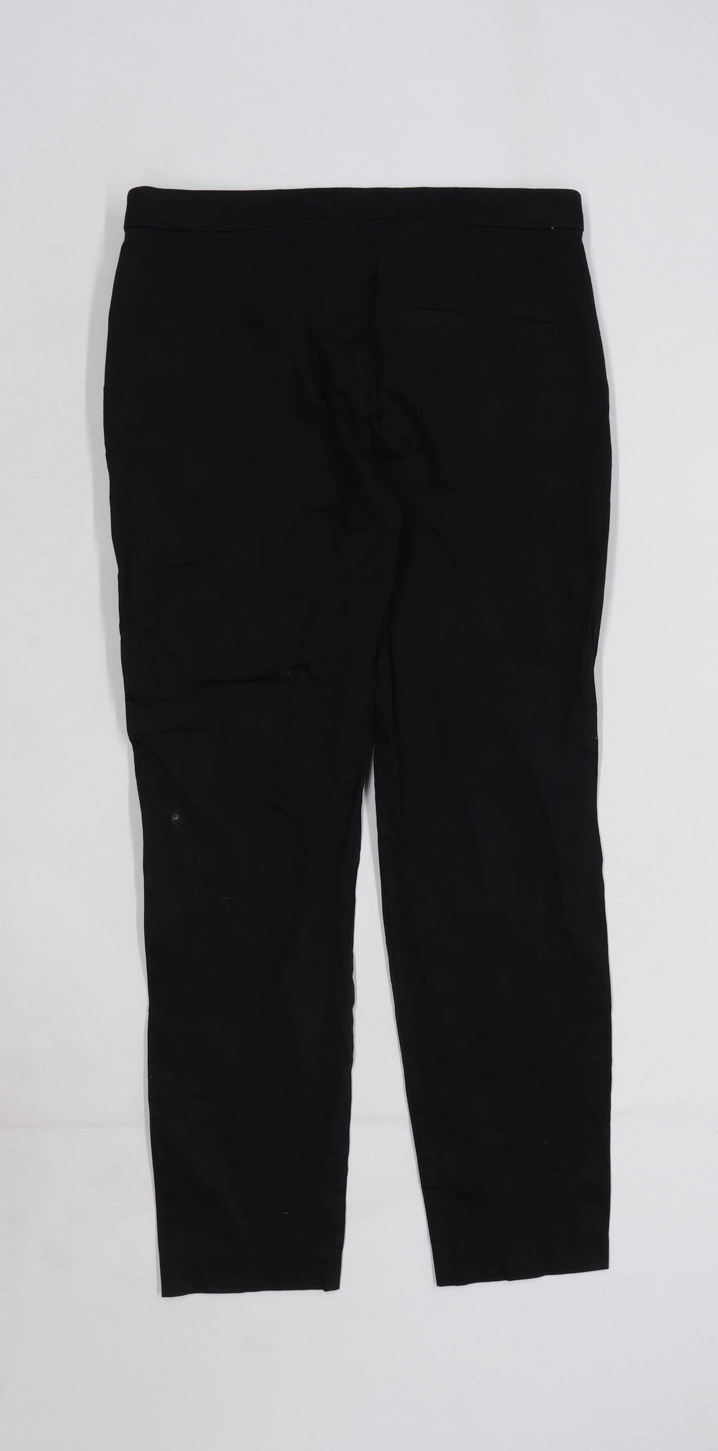 Womens H&M Black Cotton Blend Trousers Size 10/L25