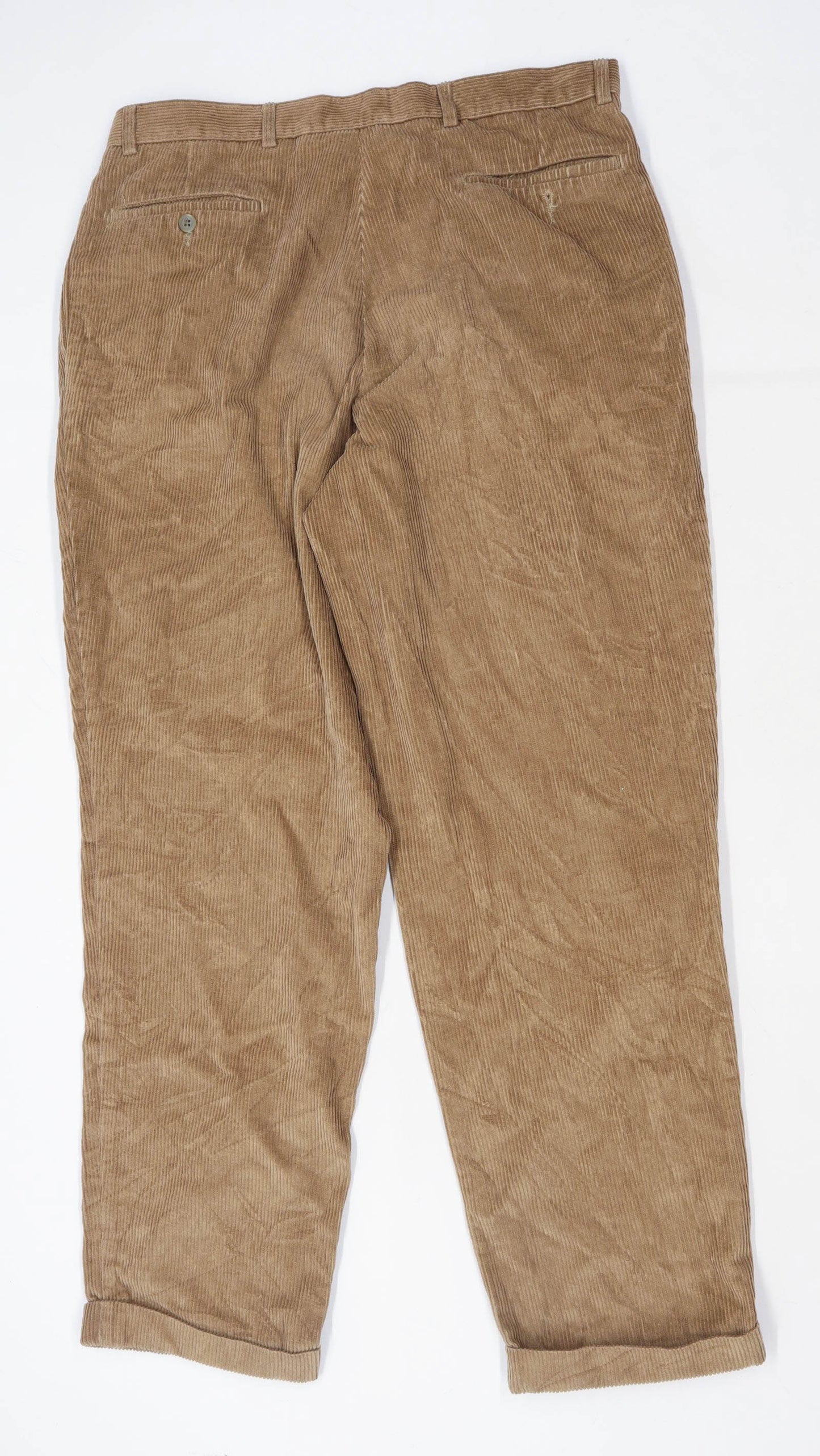 Savane Mens Brown Corduroy Trousers Size W34/L30