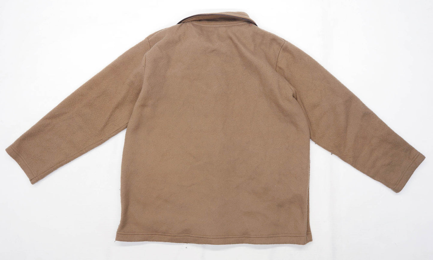 Anne De Lancay Womens Size M Fleece Brown Bumble Bee Jacket