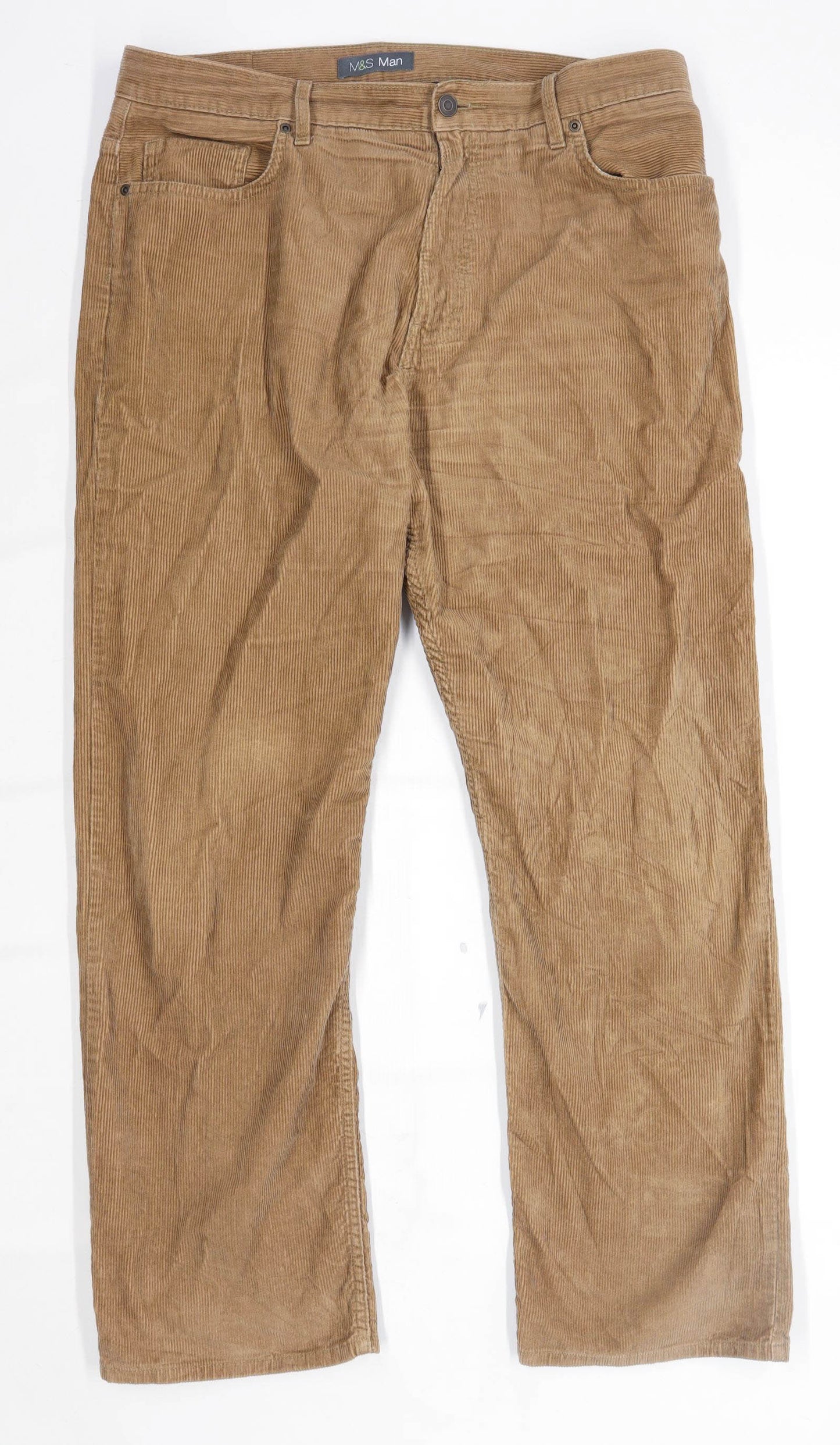 Marks & Spencer Mens Brown Cotton Trousers Size W36/L31