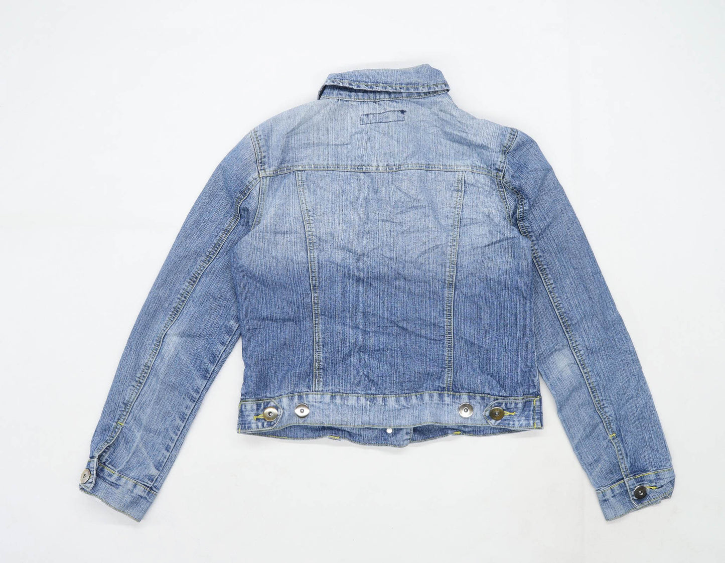 Baccini Womens Size S Denim Textured Blue Jacket