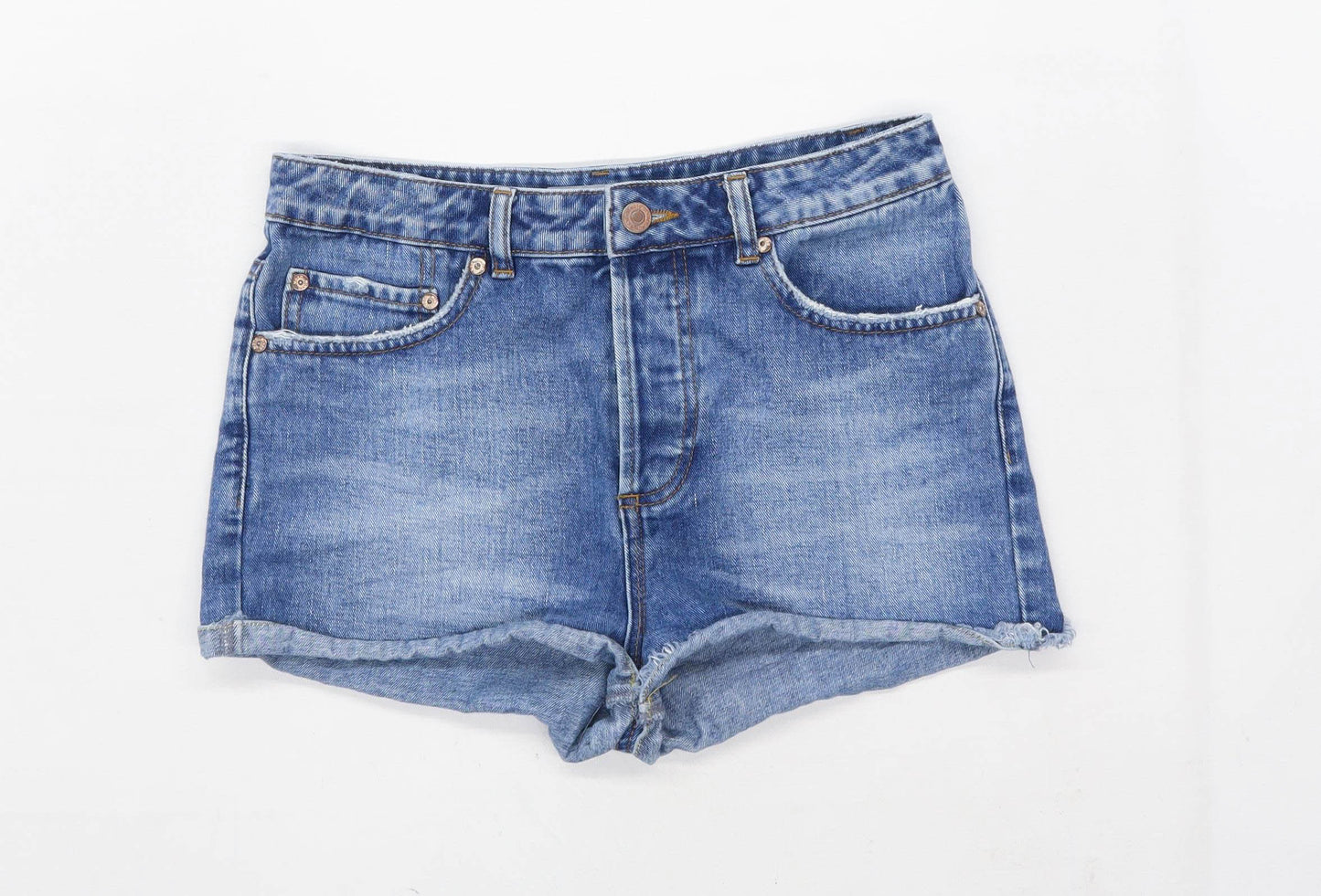 Womens Topshop Blue Denim Shorts Size 8/L1
