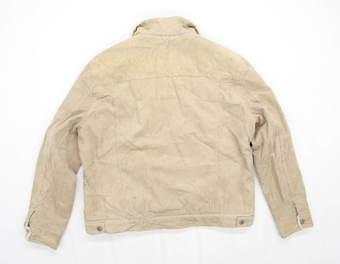 Primark Mens Size 2XL Corduroy Beige Fleece Lined Jacket