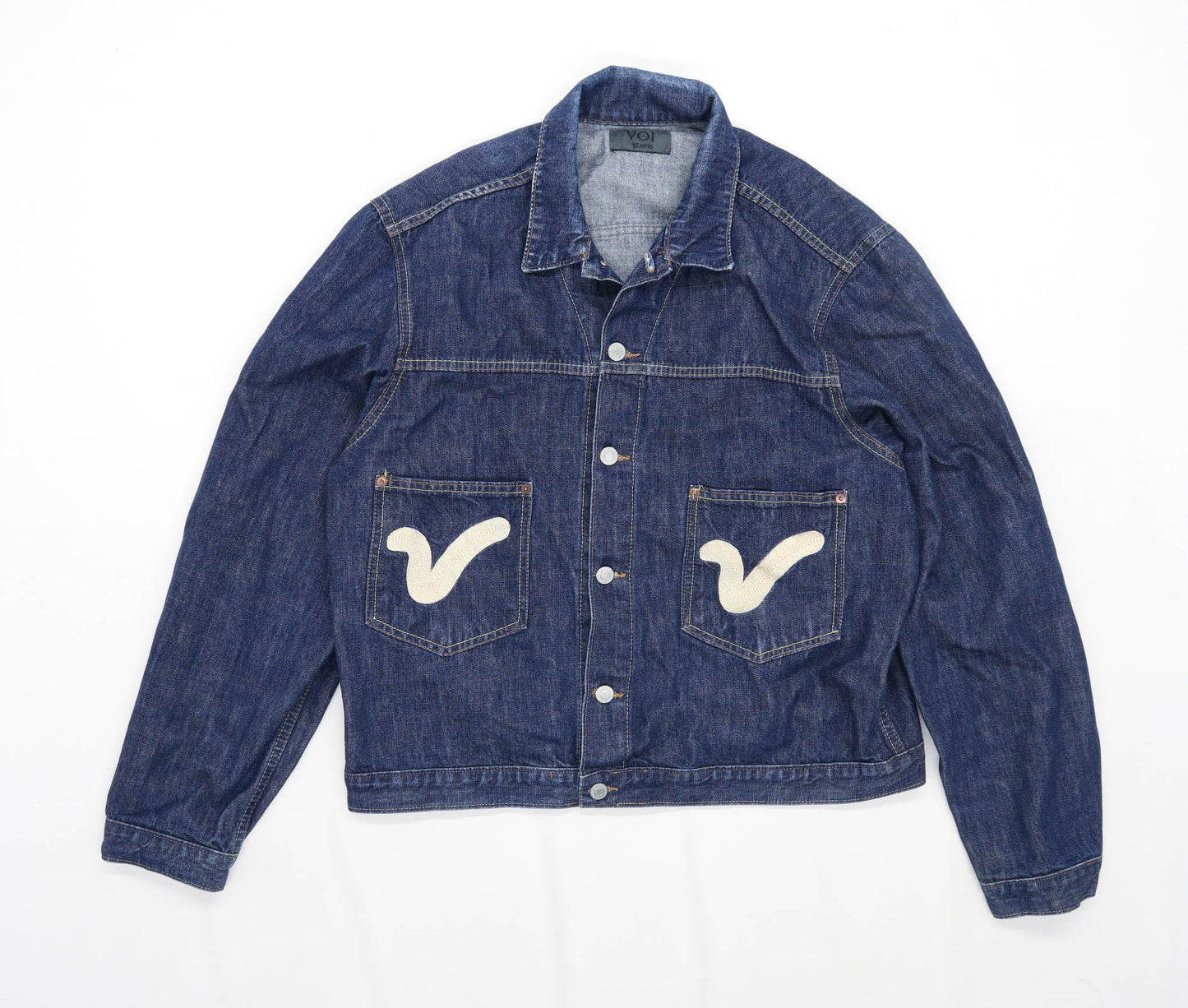 Voi Mens Size XL Denim Blue Denim Jacket