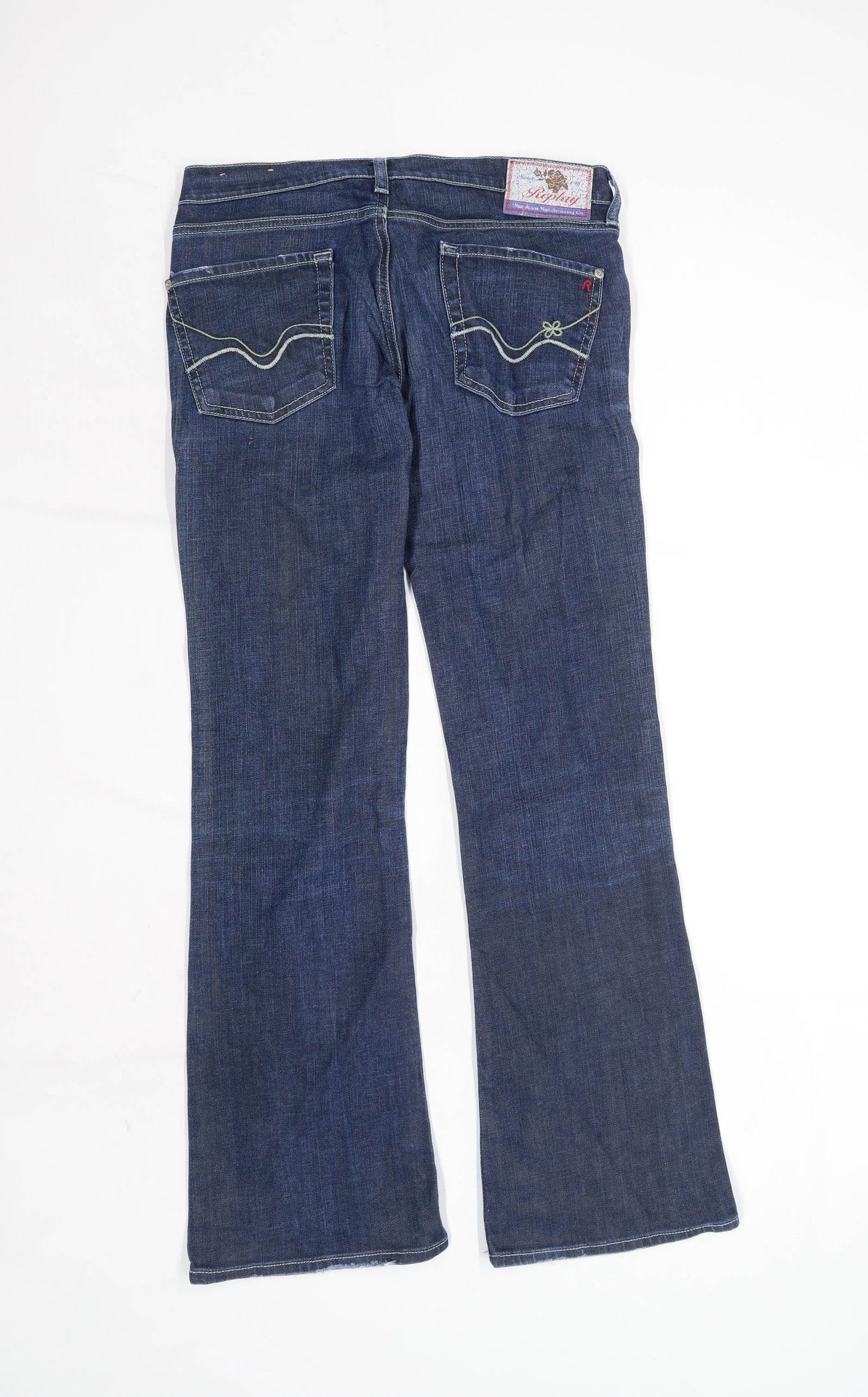 Womens Replay Blue Cotton Blend Jeans Size W31/L32