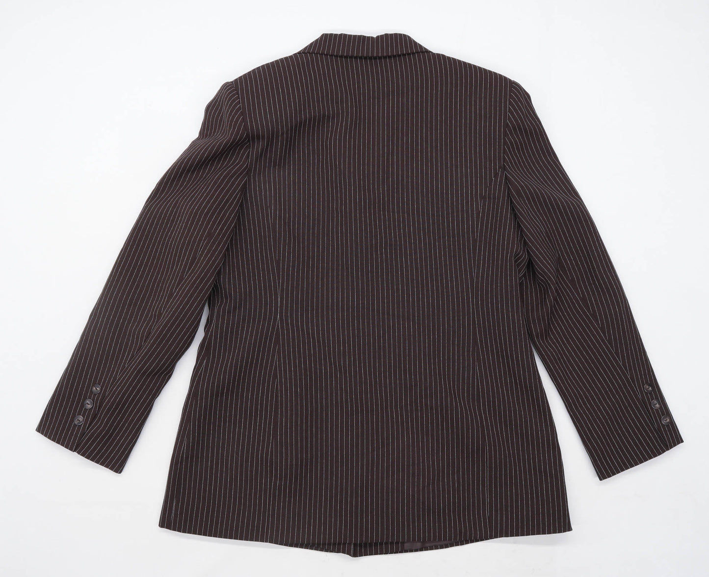 Bonmarche Womens Size 12 Brown Striped Suit Jacket (Regular)