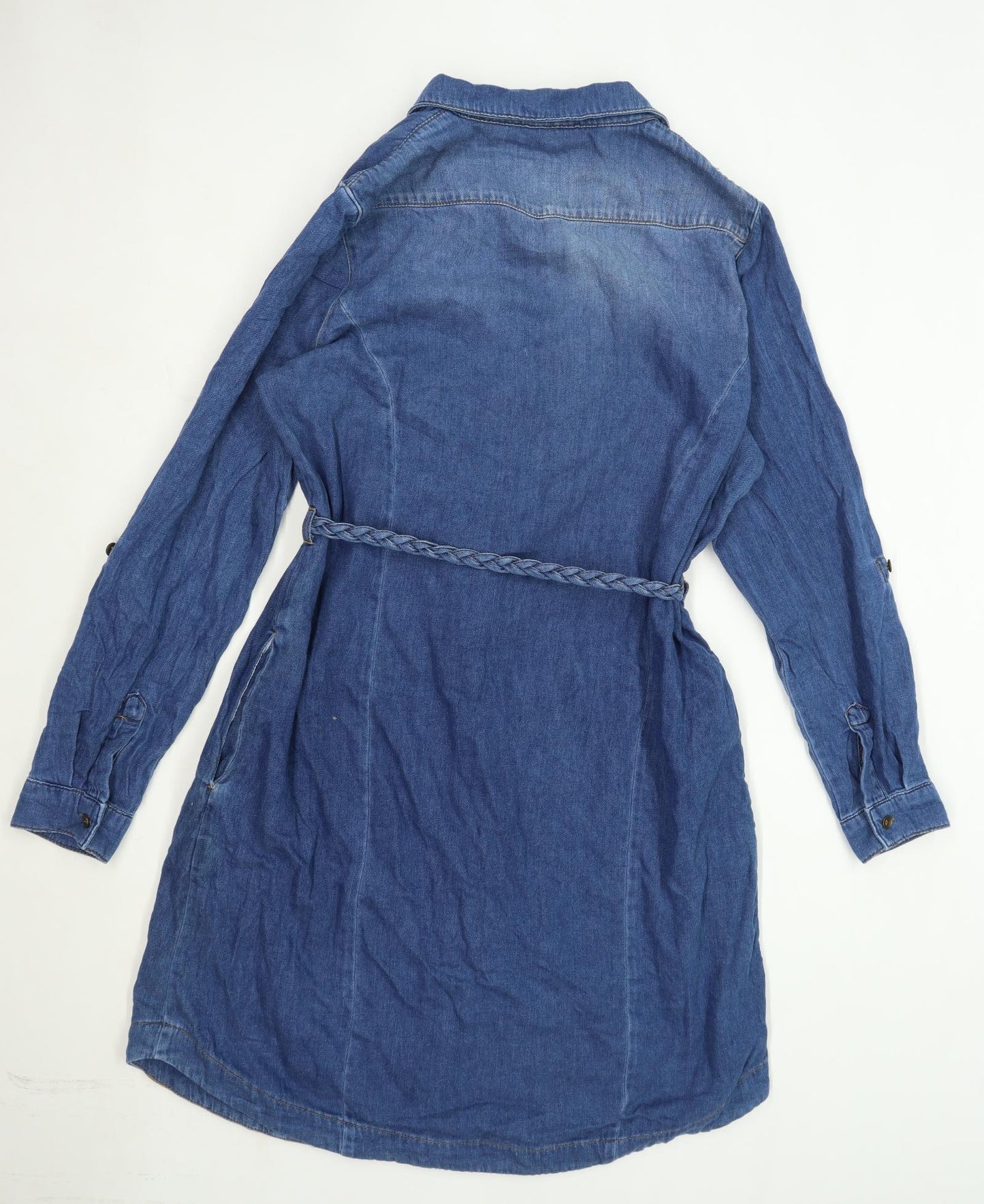 Monsoon Womens Size 18 Denim Blue Shirt Dress (Regular)