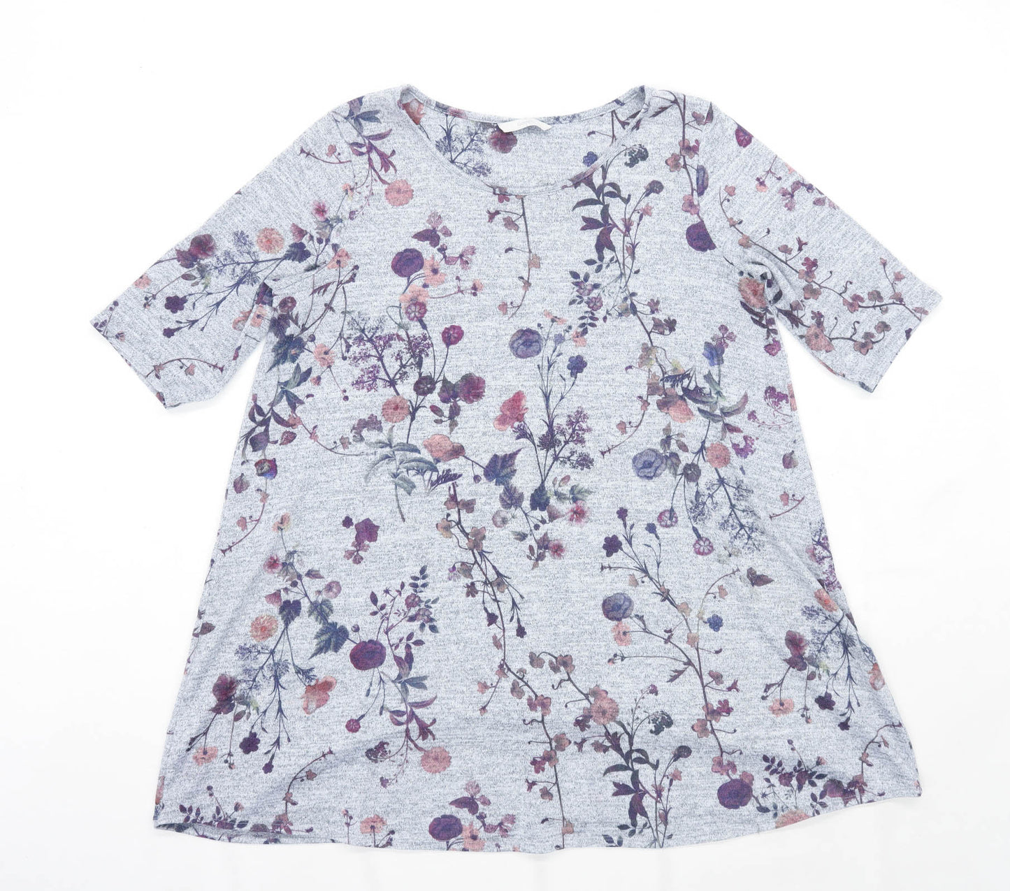 George Womens Size 16 Floral Grey Top (Regular)