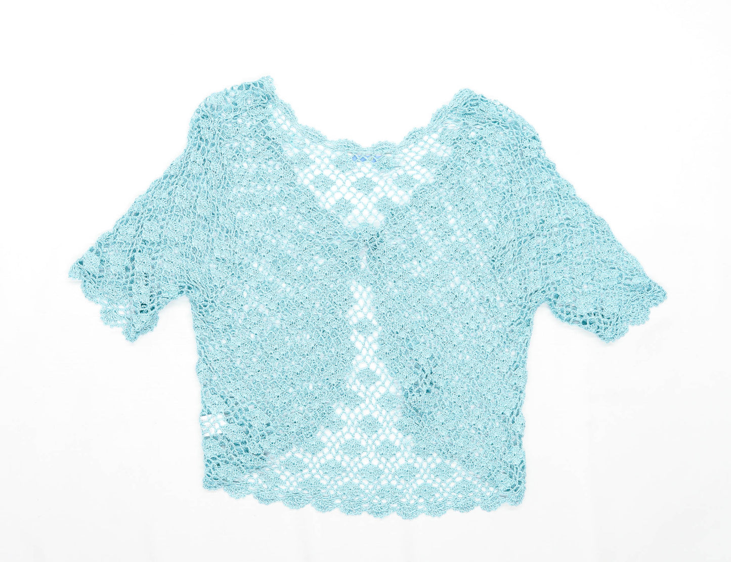 Klass Womens Size 2XL Floral Blue Cardigan (Regular)