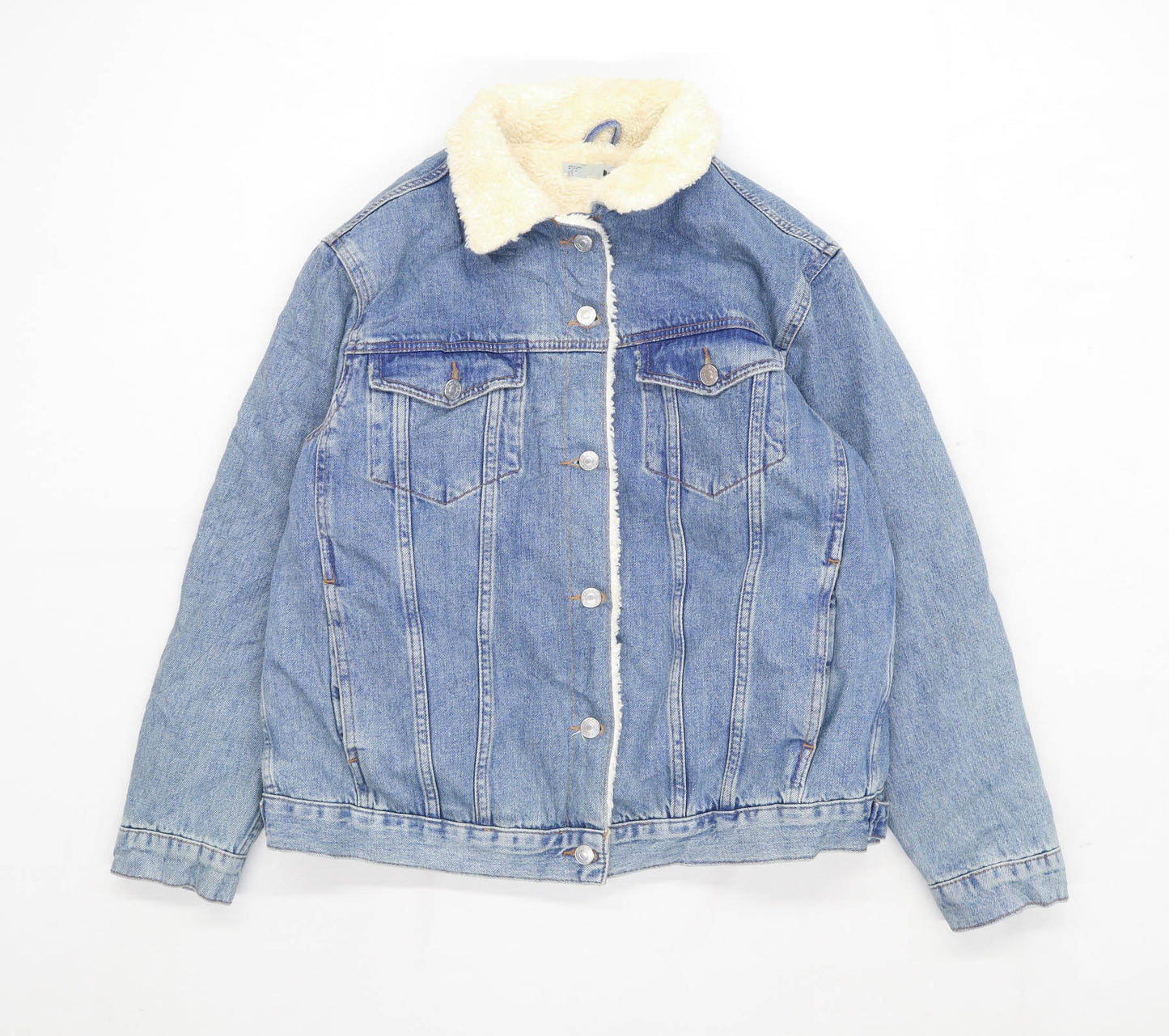 Topshop Womens Size 14 Cotton Blue Denim Jacket