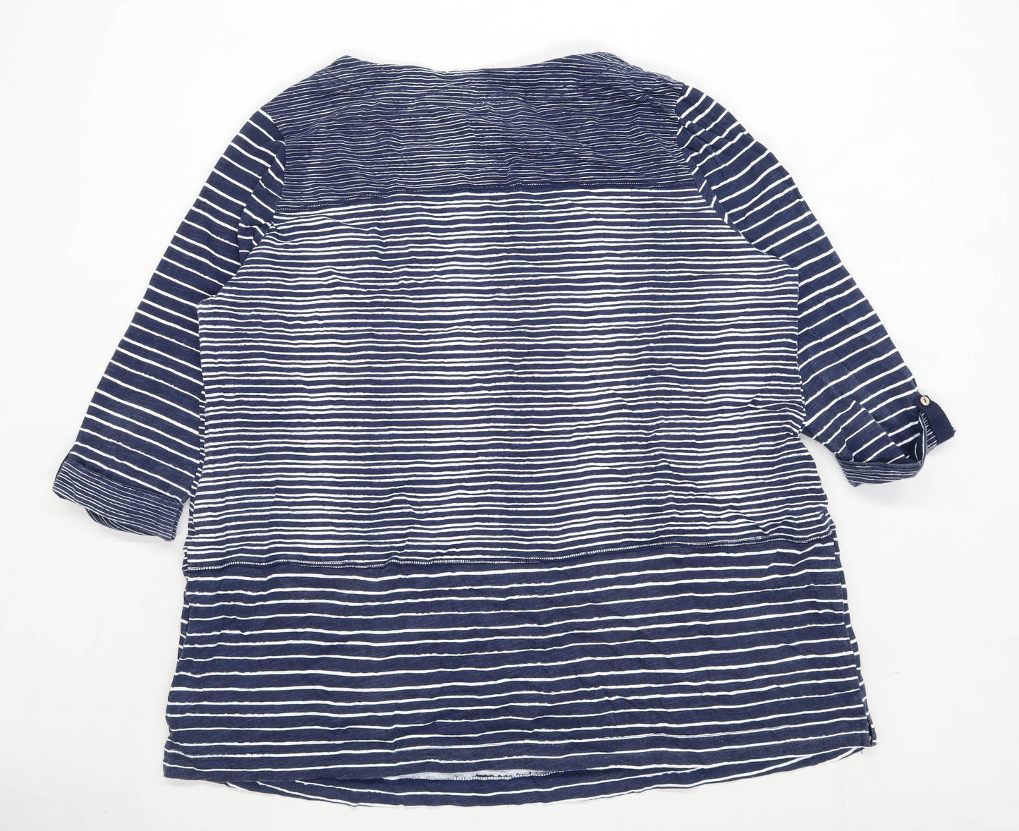 Mantaray Womens Size 22 Striped Cotton Blue T-Shirt (Regular)