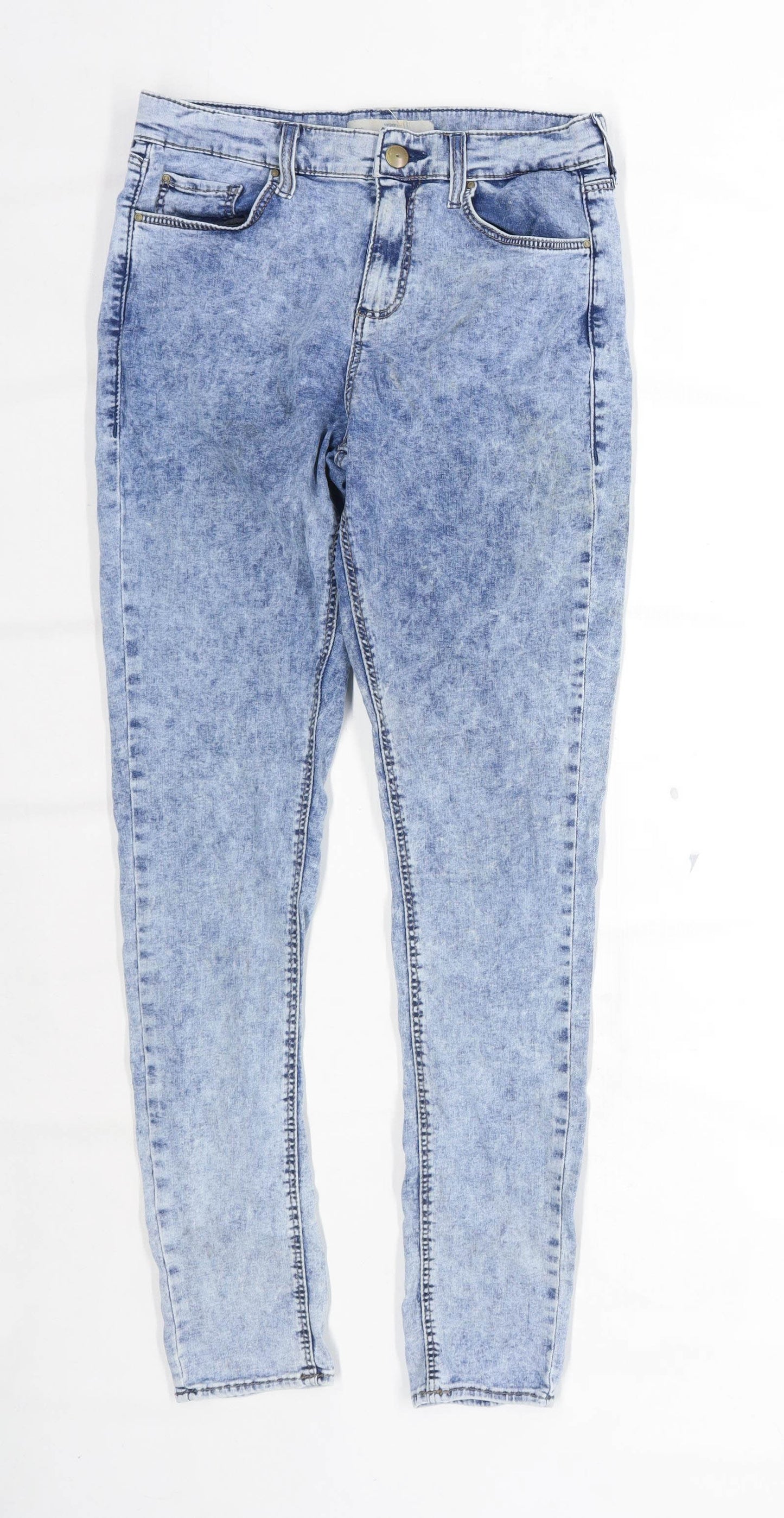 Womens Topshop Blue Acid Wash Denim Jeans Size W28/L28