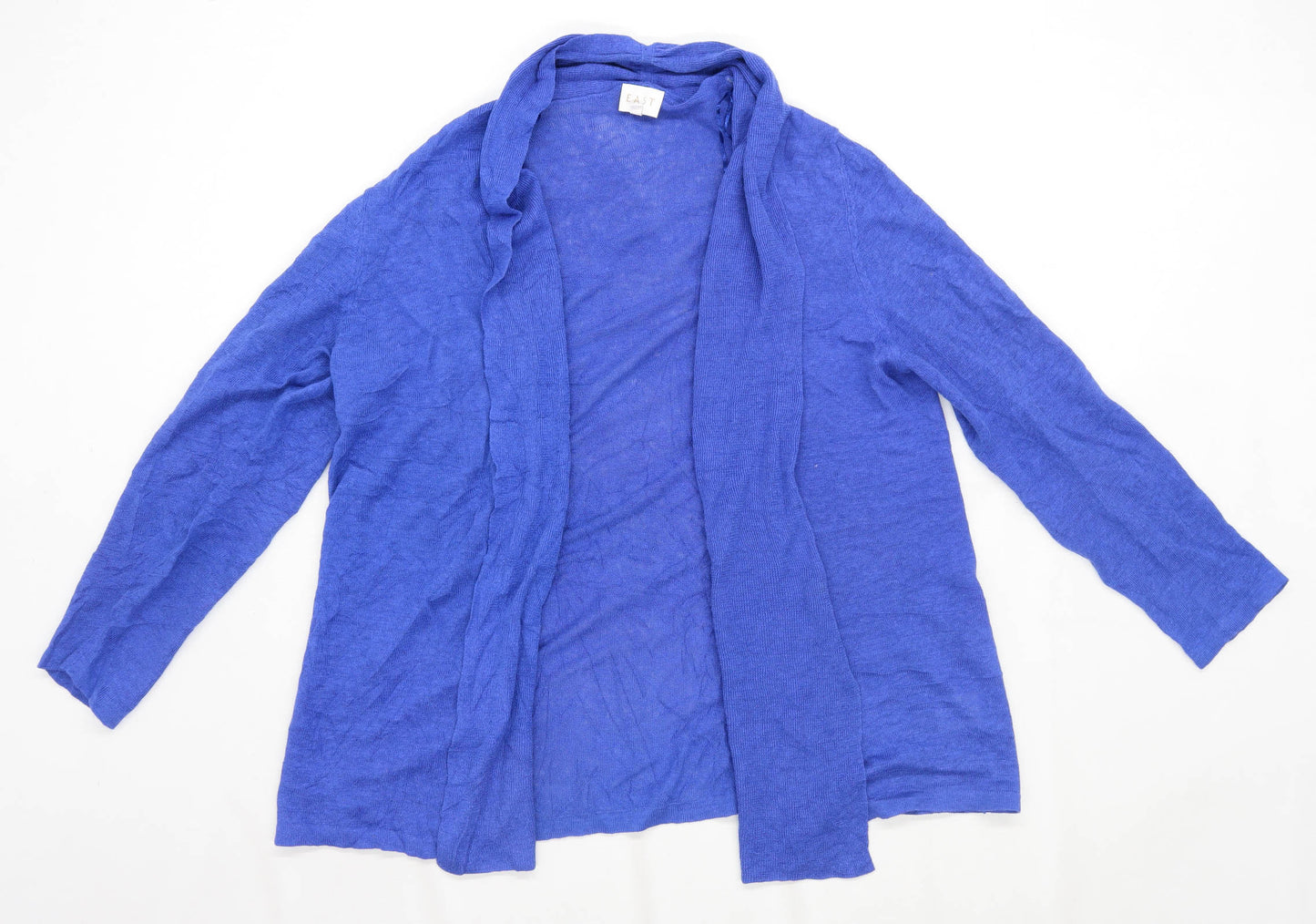 East Womens Size XL Linen Blue Cardigan (Regular)
