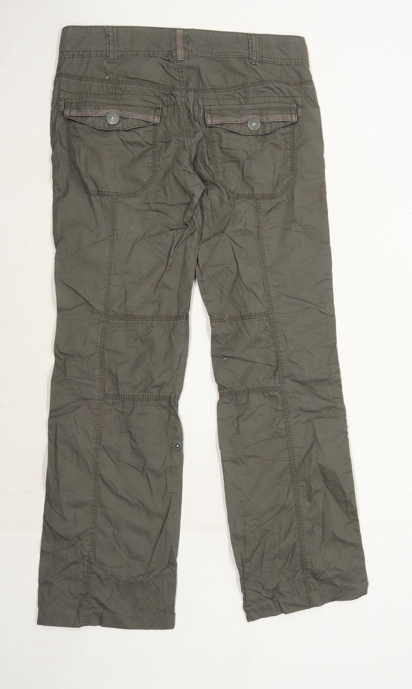 Womens EDC Grey Cotton Blend Cargo Trousers Size W32/L29