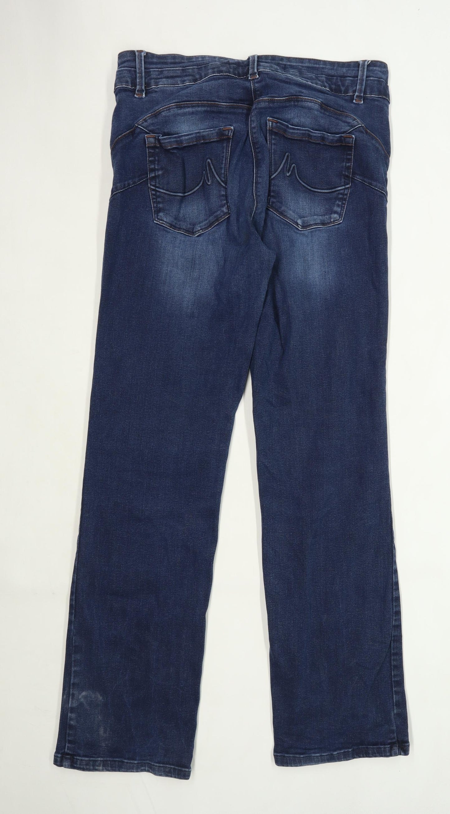 Womens Next Blue High Waisted Denim Jeans Size 16/L31