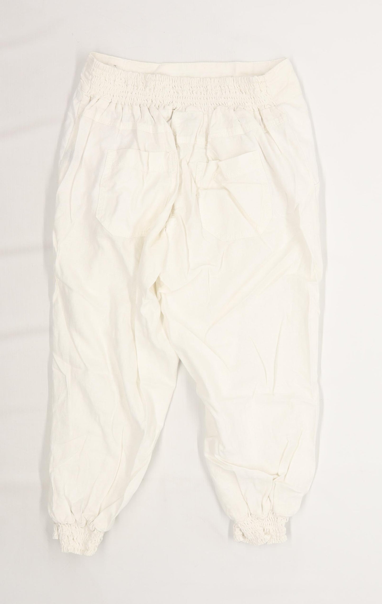 Womens George White Linen Trousers Size 12/L20