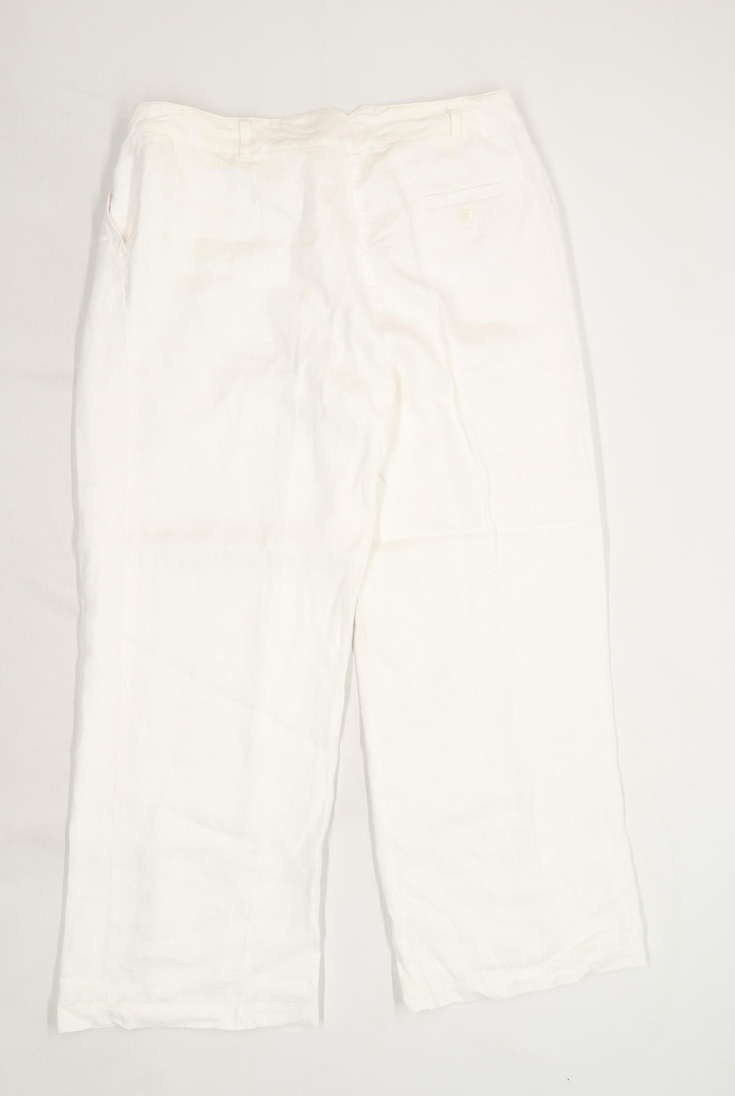 Womens East White Linen Trousers Size 14/L27