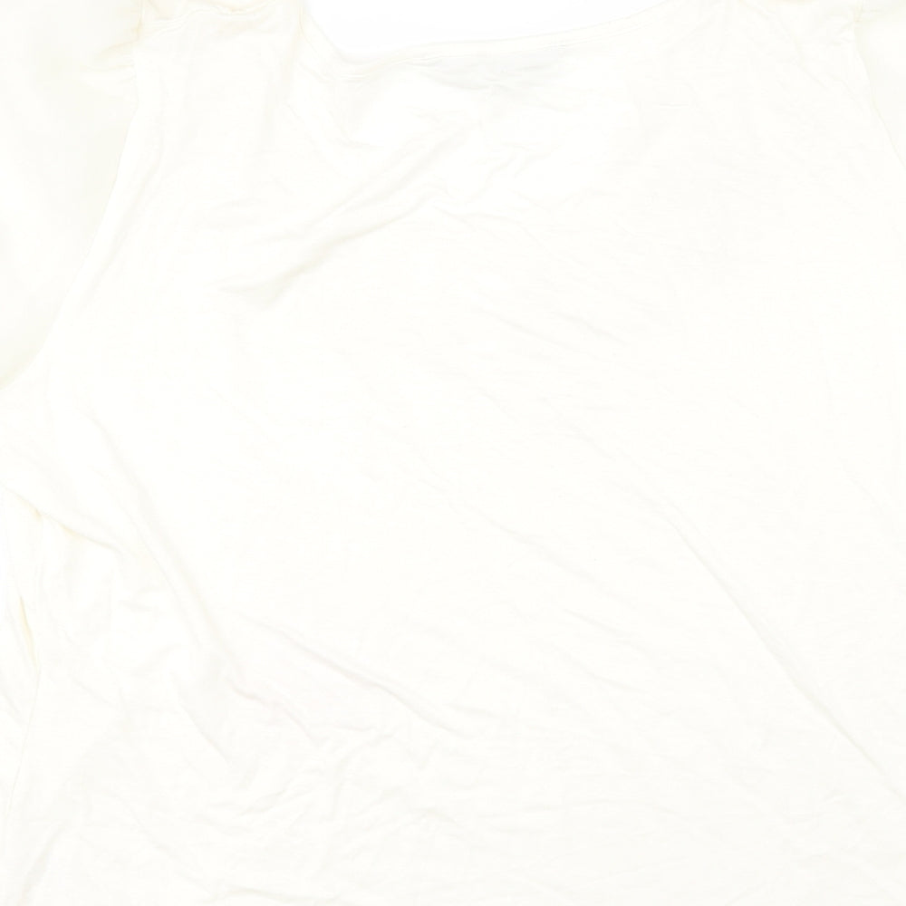 BM Womens Ivory Basic T-Shirt Size 20