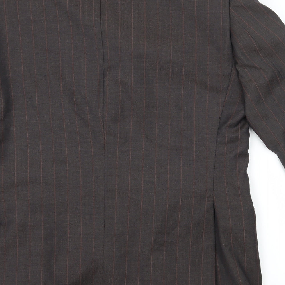 Topman Mens Brown Striped Jacket Suit Jacket Size 36