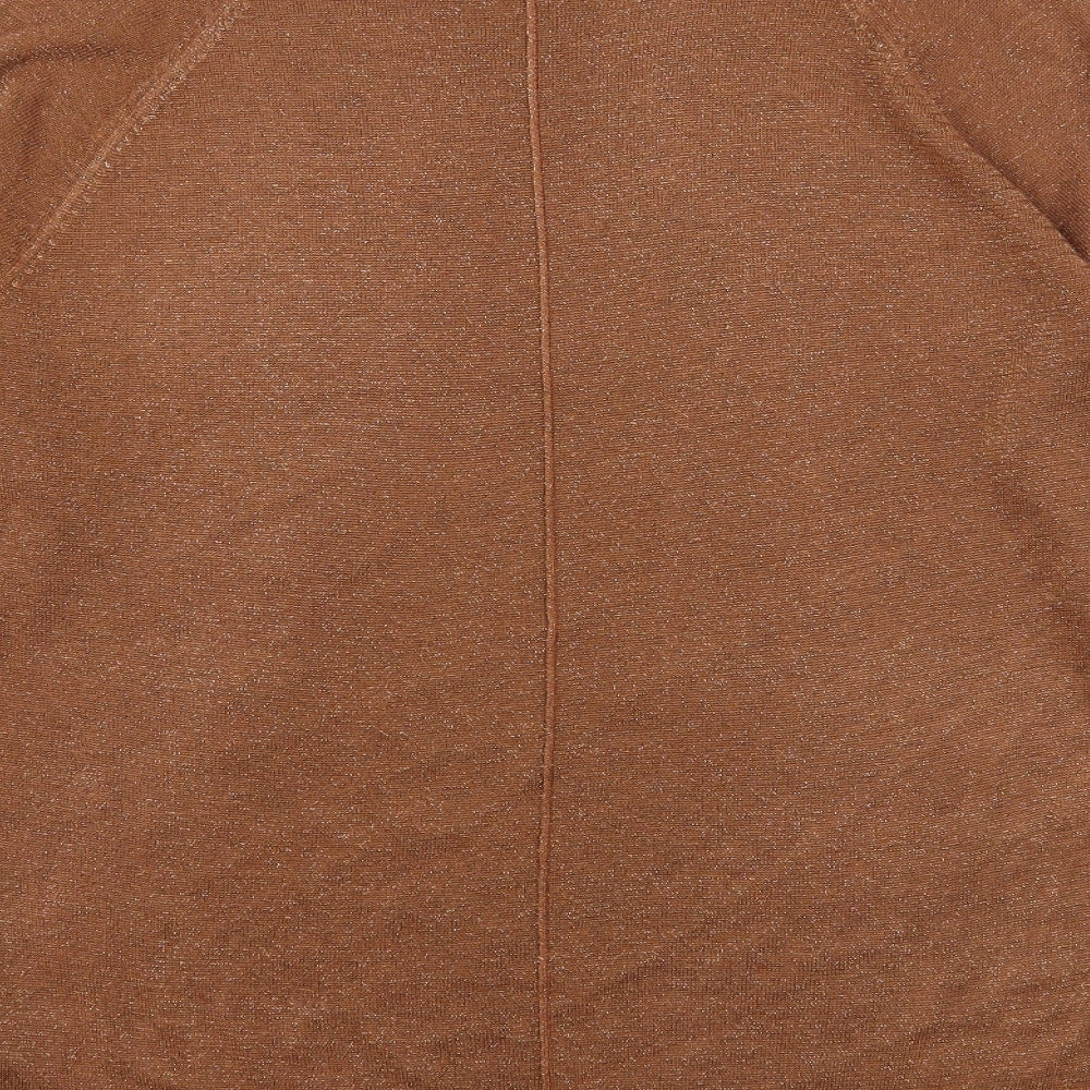 NEXT Womens Brown Knit Pullover Jumper Size 12 - Open Sleeves
