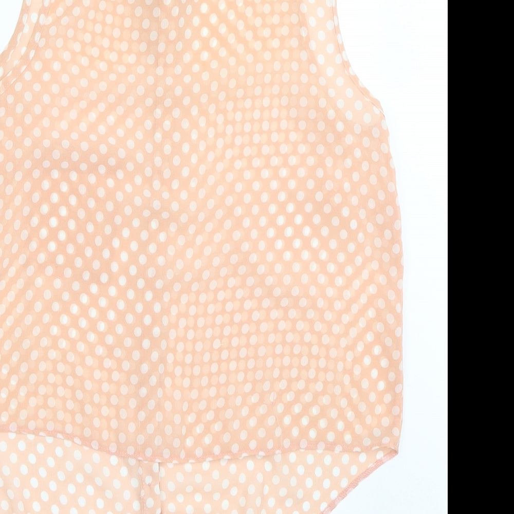 Newlook Womens Pink Polka Dot Basic Blouse Size 12