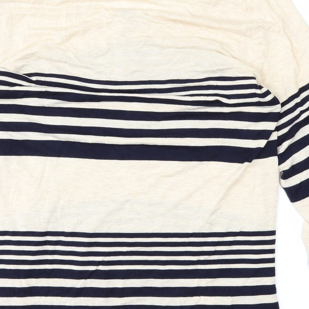 PERUNA Mens White Striped T-Shirt Size 14