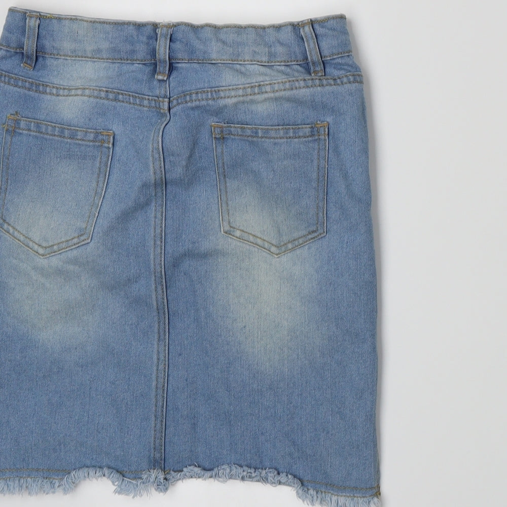 Hullabaloo Girls Blue Denim A-Line Skirt Size 9-10 Years