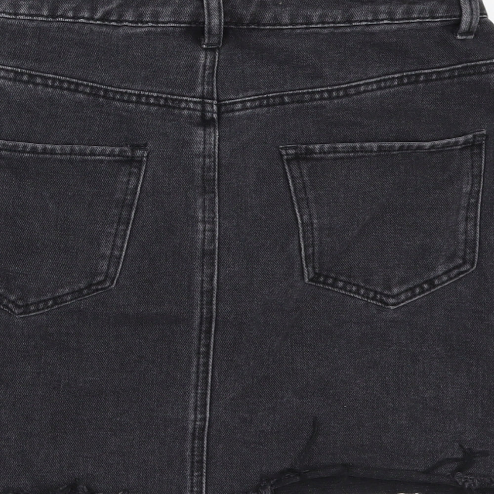 Denim & Co. Womens Black Denim Mini Skirt Size 10