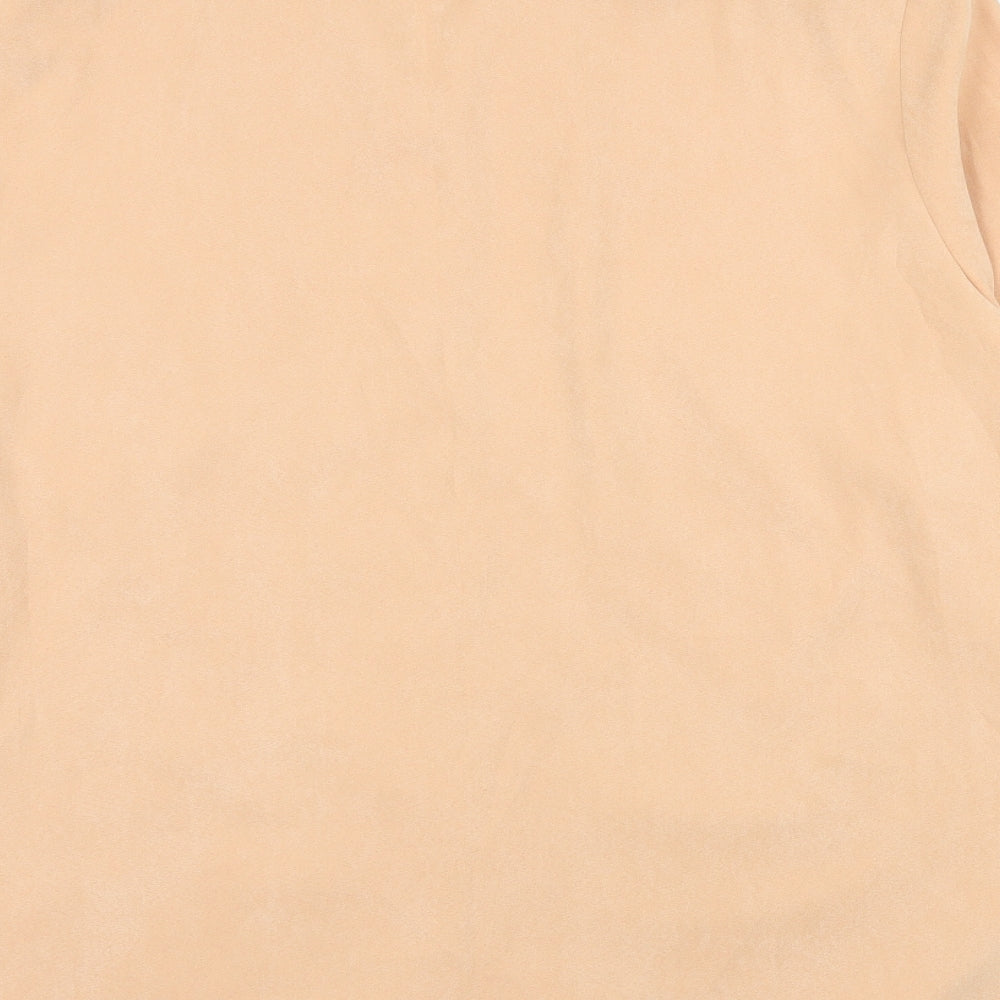 Preworn Womens Orange Velour Basic Button-Up Size 18