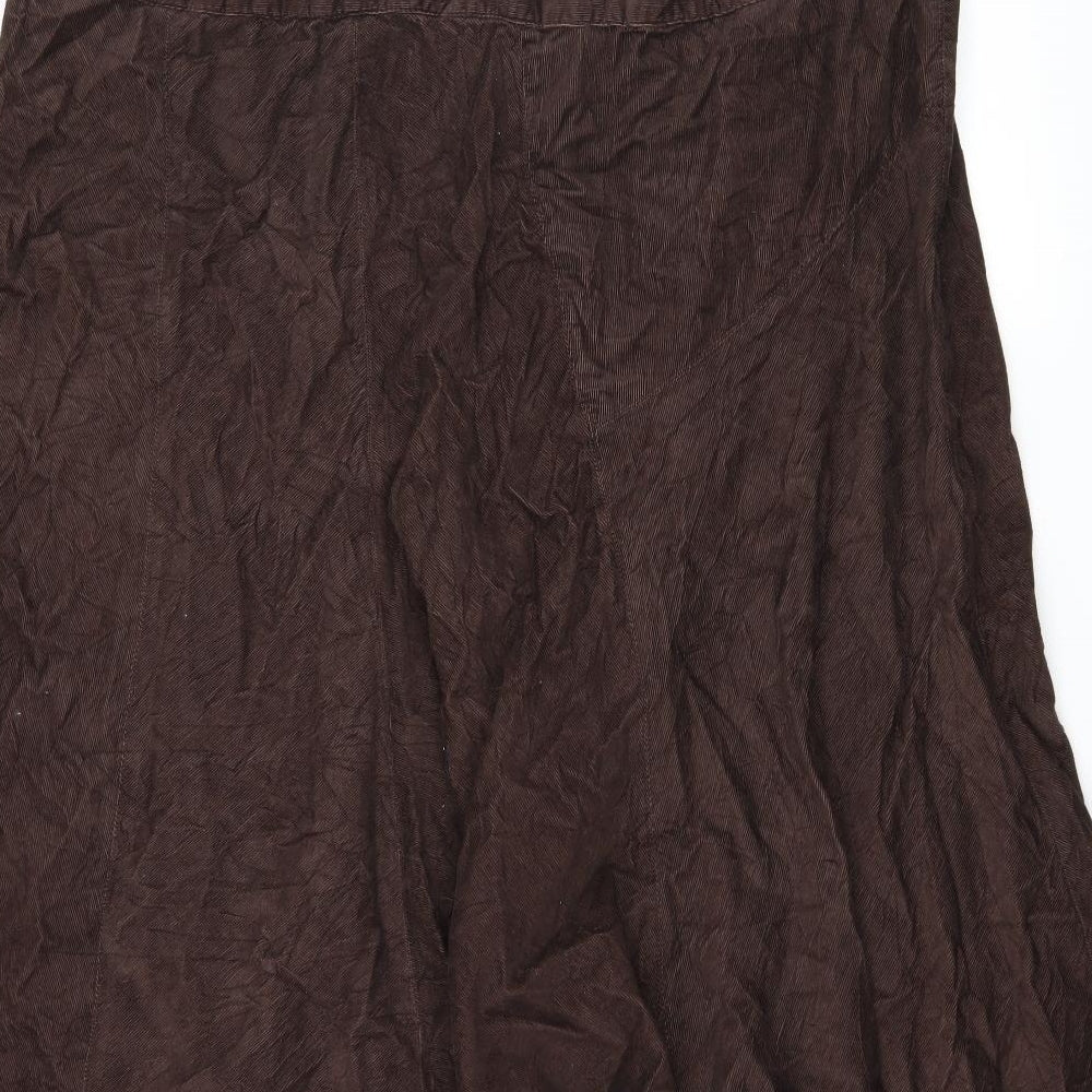 Preworn Womens Brown Corduroy Flare Skirt Size 42