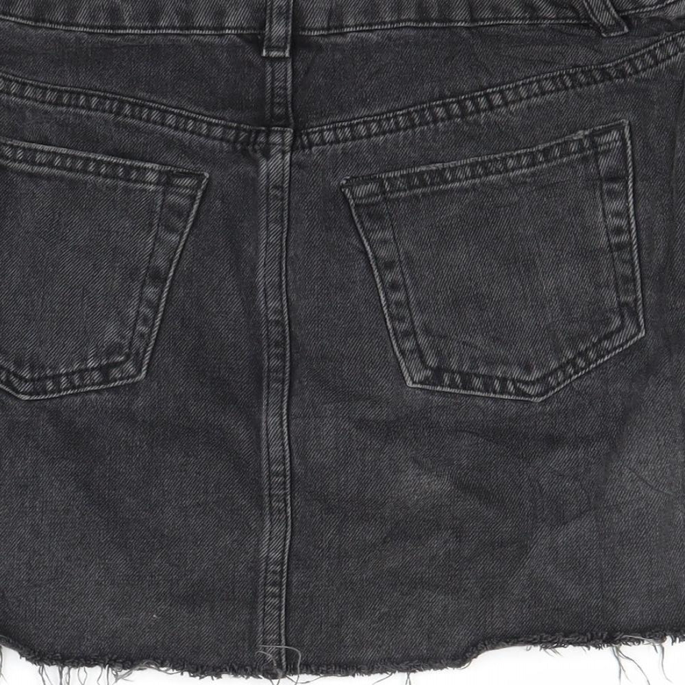 Topshop Womens Black Denim Maxi Skirt Size 8