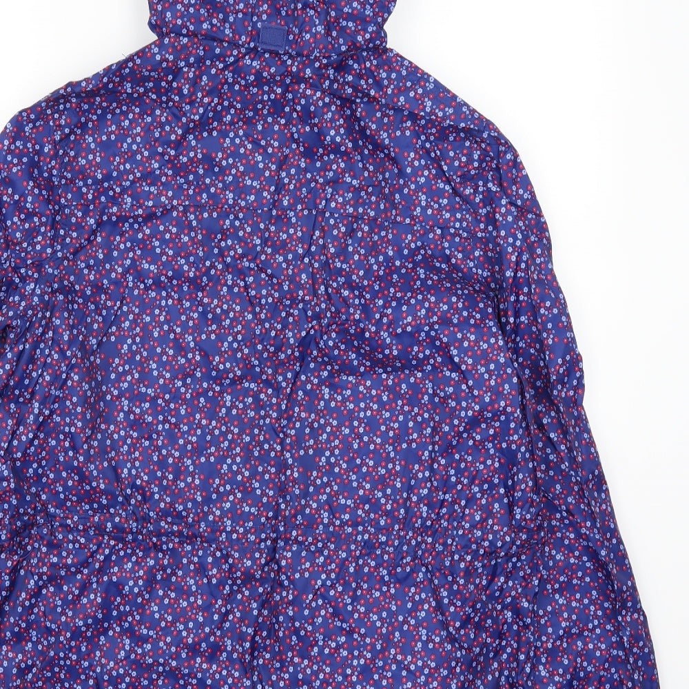 Dunnes Womens Blue Floral Rain Coat Coat Size M