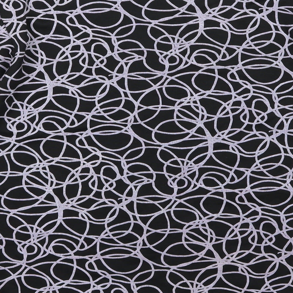 Preworn Womens Black Geometric Basic T-Shirt Size M
