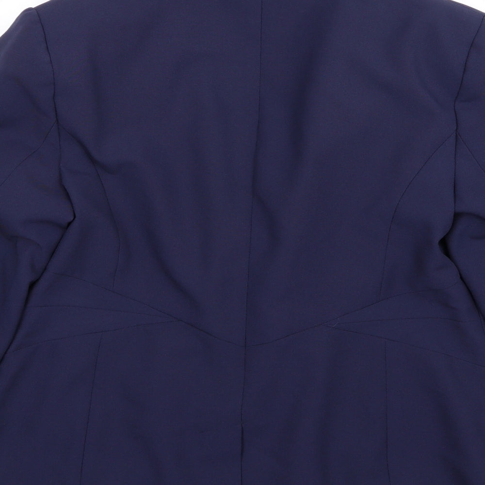 BHS Womens Blue Rayon Jacket Suit Jacket Size 14