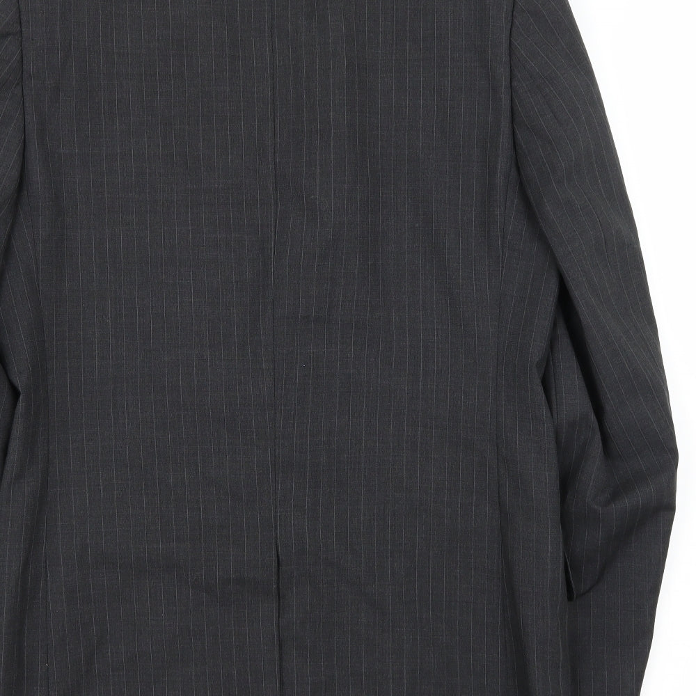 Jaeger Mens Black Striped Jacket Suit Jacket Size 38