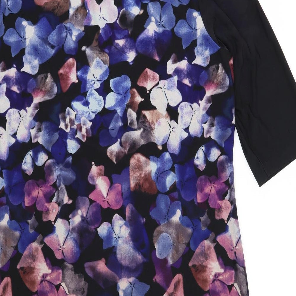 Ann Scholz Womens Purple Floral Shift Size 14