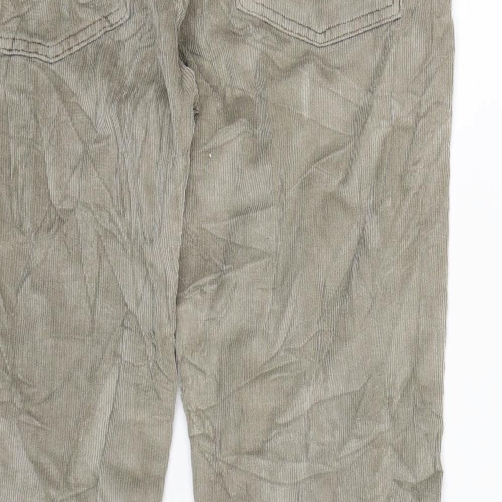 7 For All Mankind Womens Grey Corduroy Cropped Trousers Size 10 L25 in