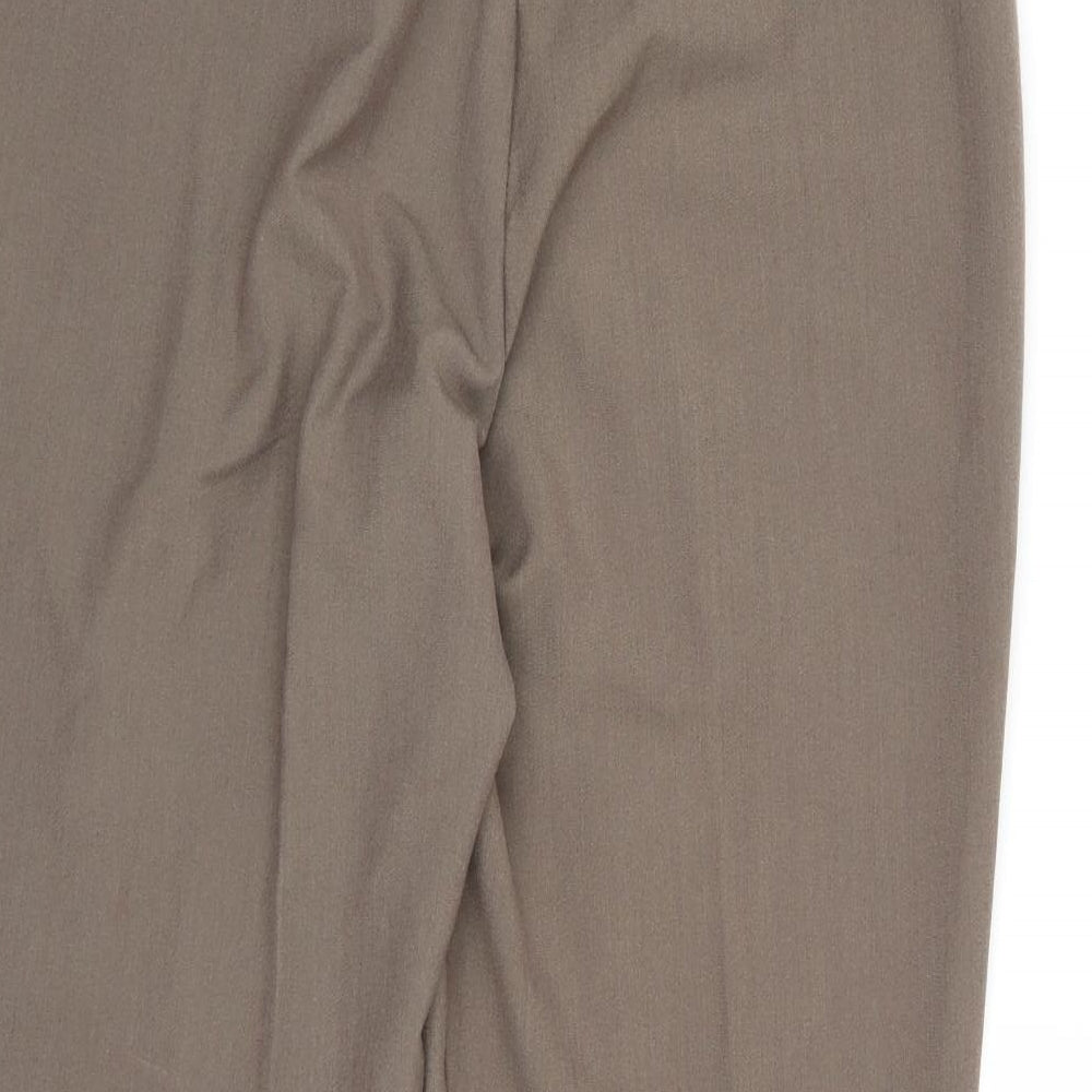 BM Collection Womens Brown Rayon Trousers Size 16 L24 in