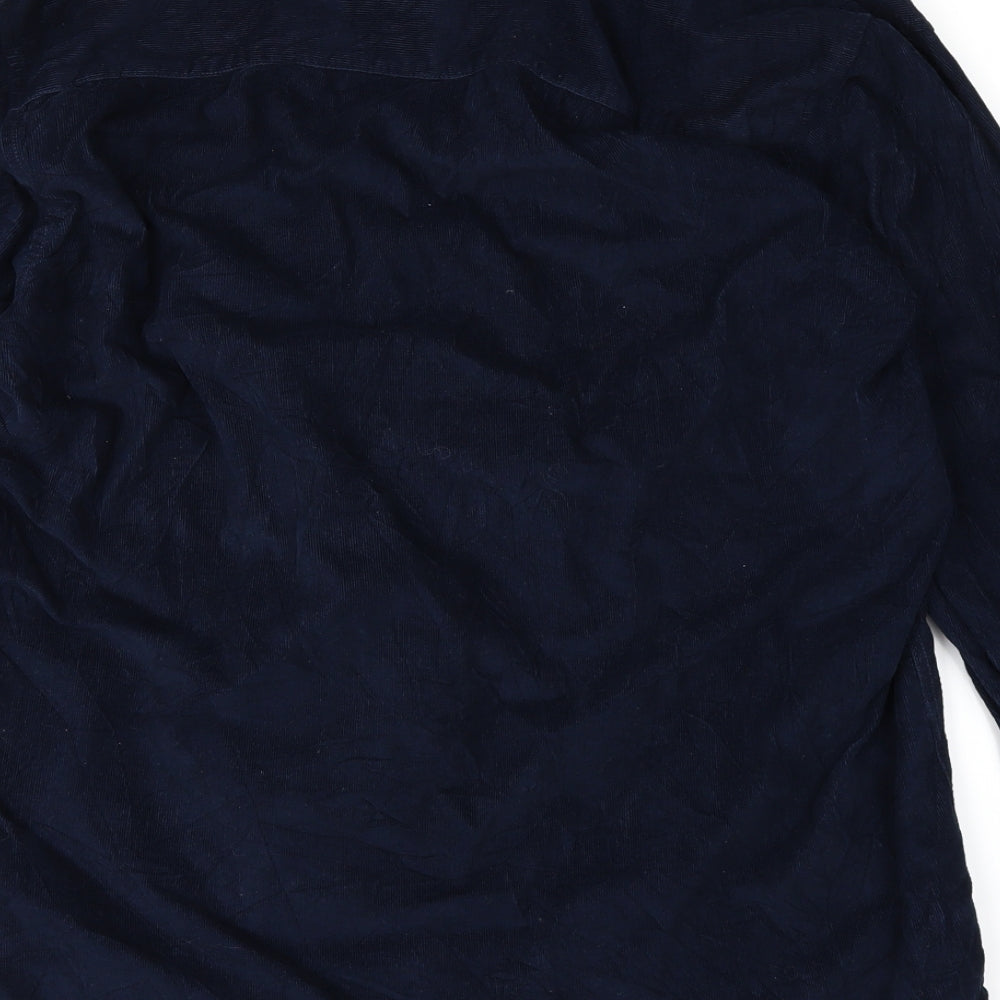 ACW85 Mens Blue Button-Up Size M