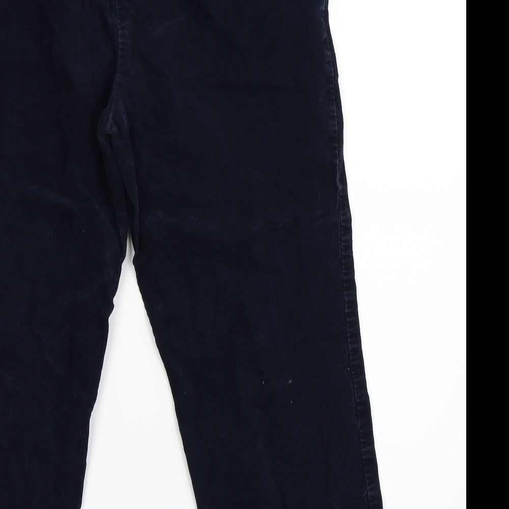 Marks and Spencer Womens Blue Corduroy Trousers Size 14 L24 in