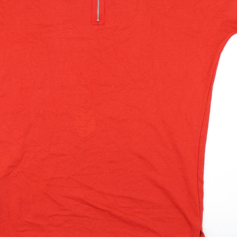 Monki Womens Red Basic T-Shirt Size S - Longline