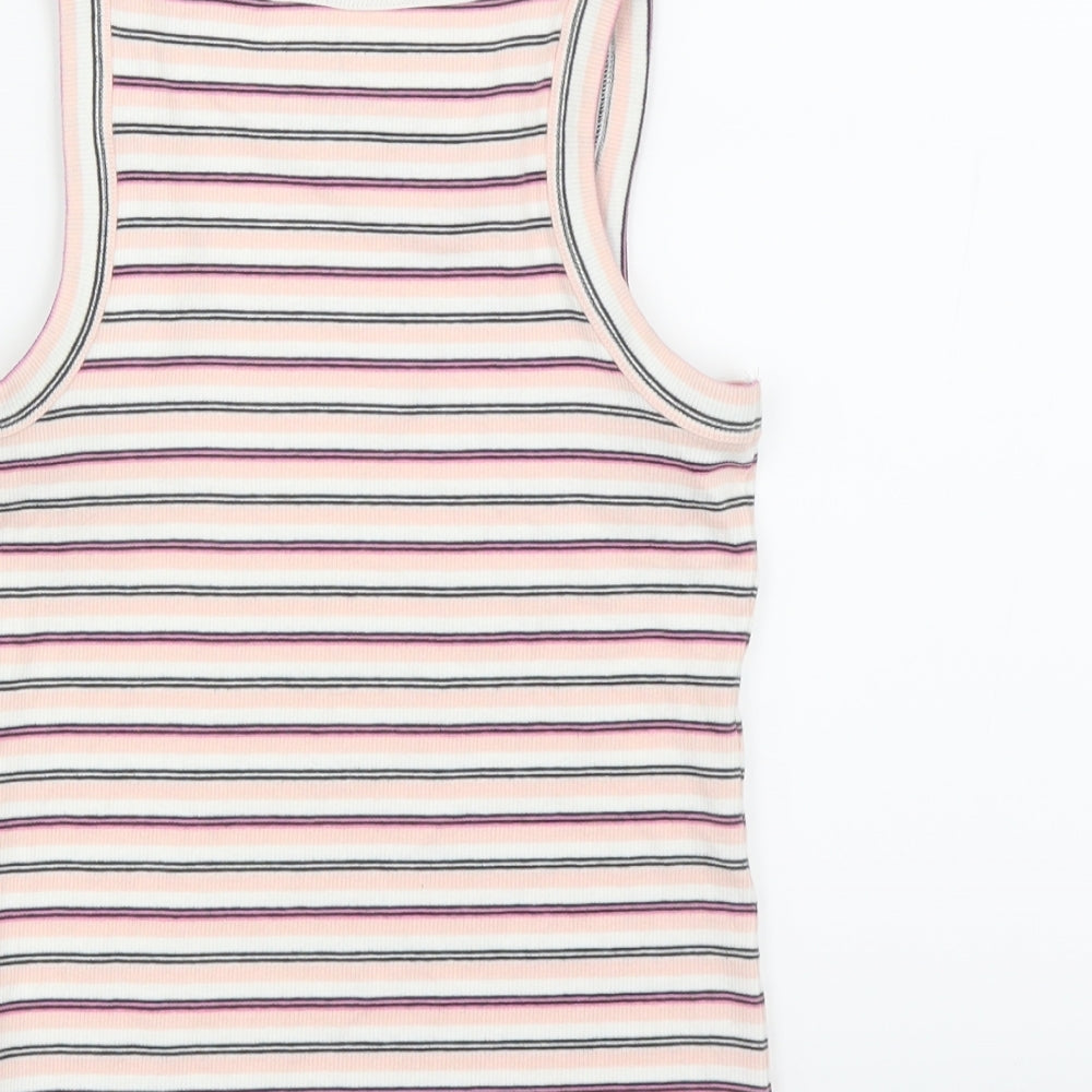 NEXT Girls Pink Striped Basic Tank Size 9 Years
